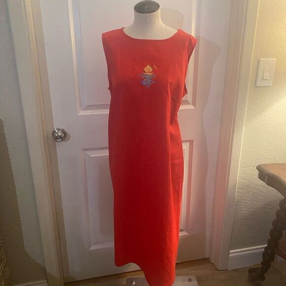 Sag Harbor Linen Dress & Jacket Set Sz 18W - Picture 2 of 12